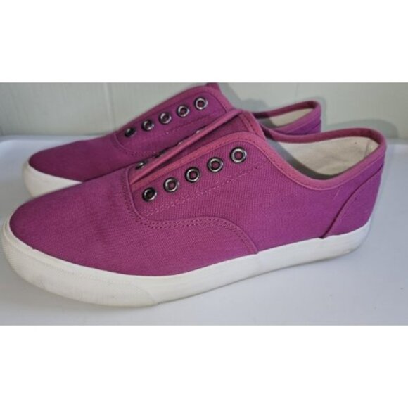 * Pink Tie Free Canvas Sneakers Ladies Size 8 - Picture 1 of 5